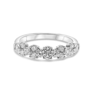 A 14K white gold diamond ring with a 1.00cttw of diamonds set in a classic six-prong setting.