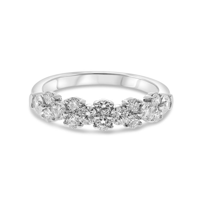 A 14K white gold diamond ring with a 1.00cttw of diamonds set in a classic six-prong setting.