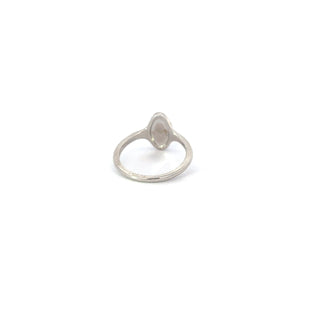 14K White Gold 13x7 mm Oval Brushed Top Signet Ring