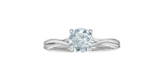 14K White Gold Twist 1.00Cttw Lab Grown Round Brilliant Cut Diamond Engagement Ring