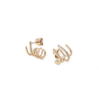 Aretes de diamantes de 0,14 quilates en oro amarillo de 14 quilates