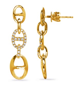 Pendiente colgante de oro amarillo de 14 quilates con diamantes de 0,21 quilates