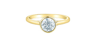 14K Yellow Gold 1.00 Cttw Lab Grown Round Cut Diamond Engagement Ring
