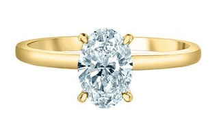 14K Yellow Gold 1.07Cttw Lab Grown Oval Cut Diamond Engagement Ring With Hidden Halo