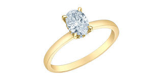 14K Yellow Gold 1.55Cttw Lab Grown Oval Cut Diamond Engagement Ring With Hidden Halo