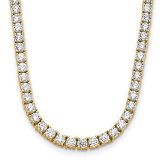 Collar estilo tenis de diamantes cultivados en laboratorio de oro amarillo de 14 quilates de 10,00 quilates - 16"