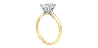 14K Yellow Gold 2.08Cttw Lab Grown Round Brilliant Cut Diamond Engagement Ring With Hidden Halo