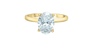 14K Yellow Gold 2.00Cttw Lab Grown Oval Cut Diamond Engagement Ring With Hidden Halo