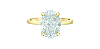 14K Yellow Gold 3.09Cttw Lab Grown Oval Cut Diamond Engagement Ring With Hidden Halo
