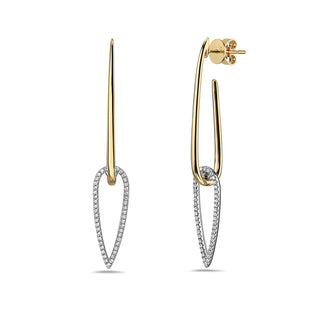 Aretes de diamantes de 0,28 quilates en oro amarillo y blanco de 14 quilates