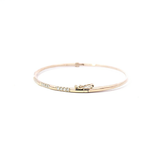 Brazalete de diamantes en oro amarillo de 14 quilates