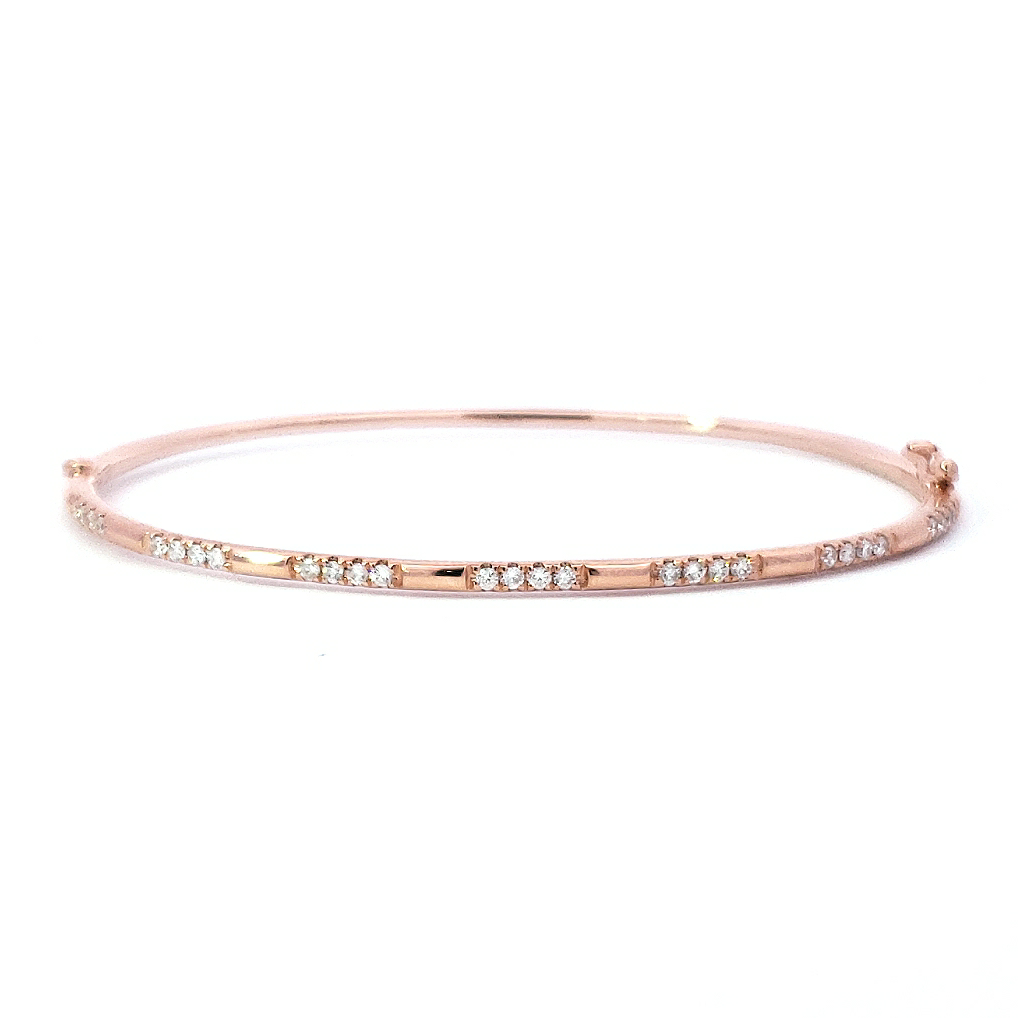 14K Rose Gold Diamond Bangle