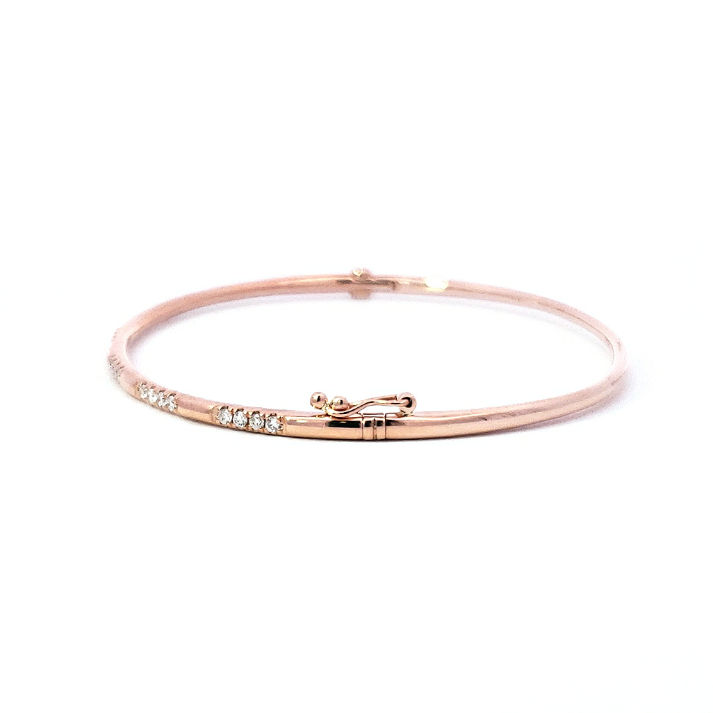 14K Rose Gold Diamond Bangle