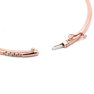 Brazalete de diamantes en oro rosa de 14 quilates