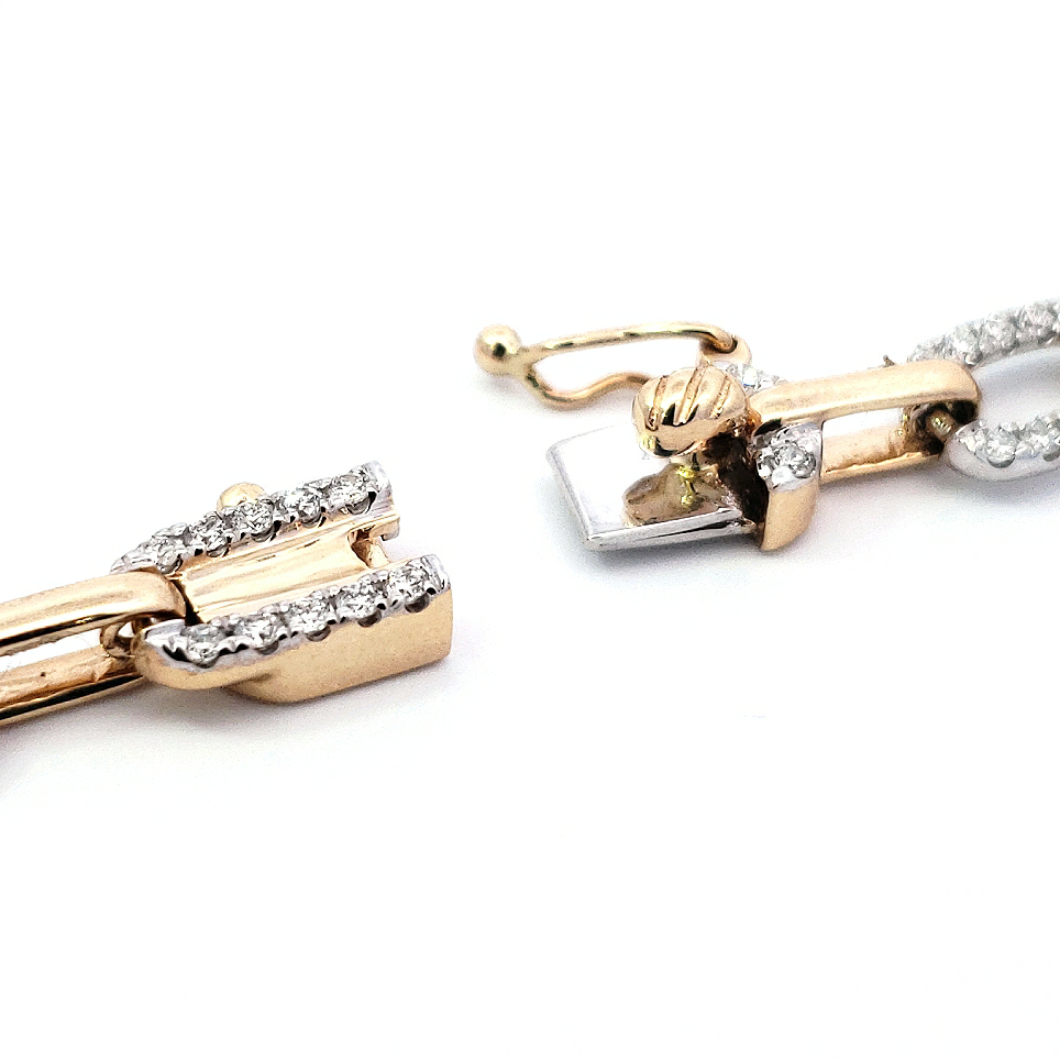 14K Yellow and White Gold Diamond Bracelet