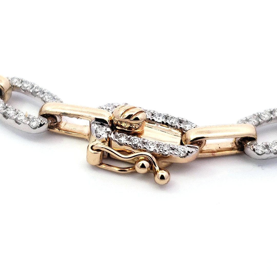 14K Yellow and White Gold Diamond Bracelet