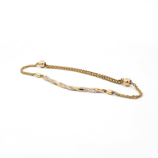 Pulsera de diamantes en oro amarillo de 14 quilates