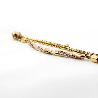 Pulsera de diamantes en oro amarillo de 14 quilates