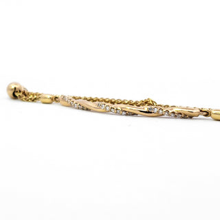 Pulsera de diamantes en oro amarillo de 14 quilates