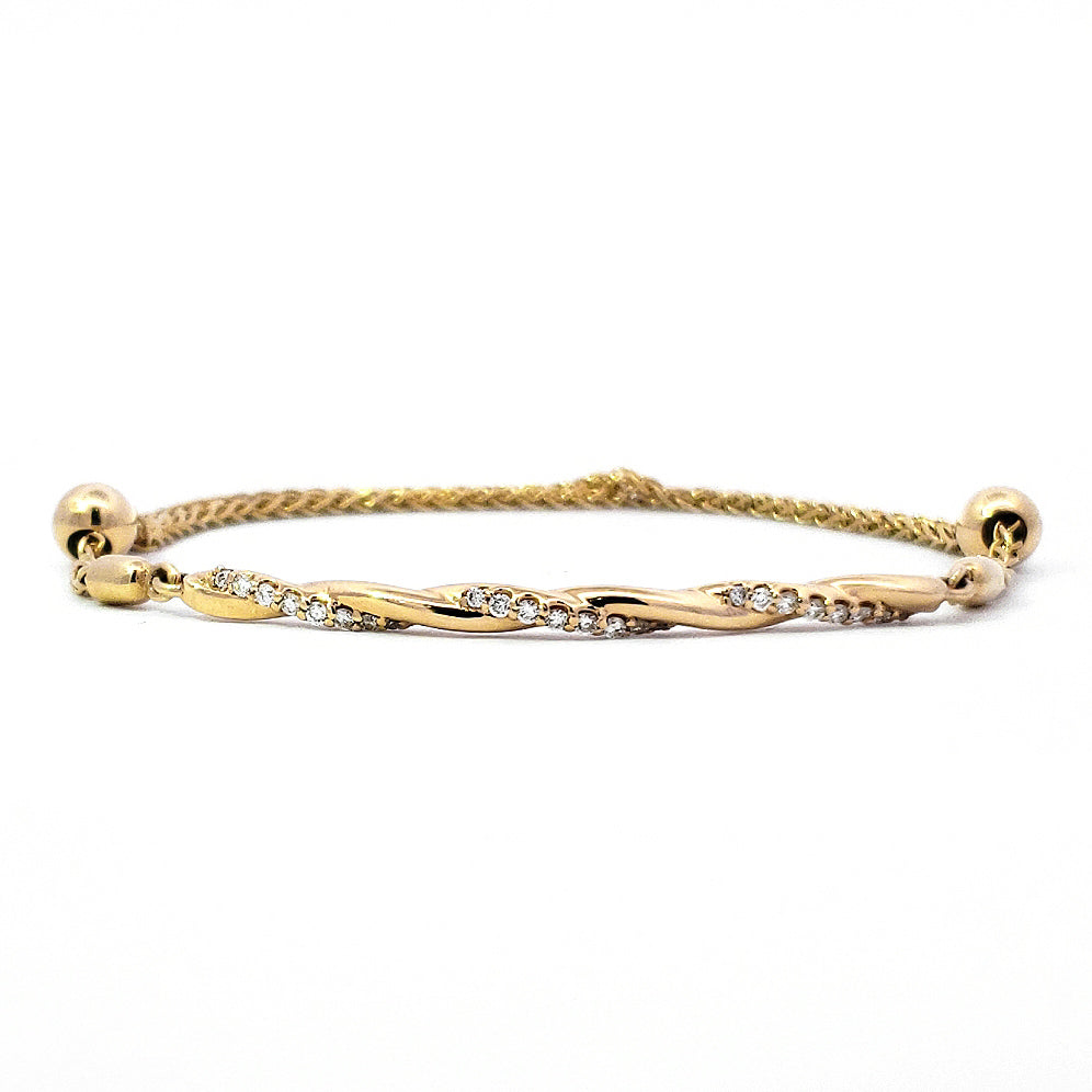 Pulsera de diamantes en oro amarillo de 14 quilates