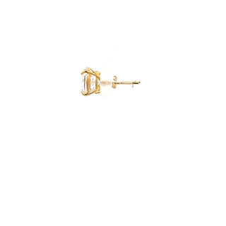 14K Yellow Gold 7mm Round Cubic Zirconia Stud Earrings