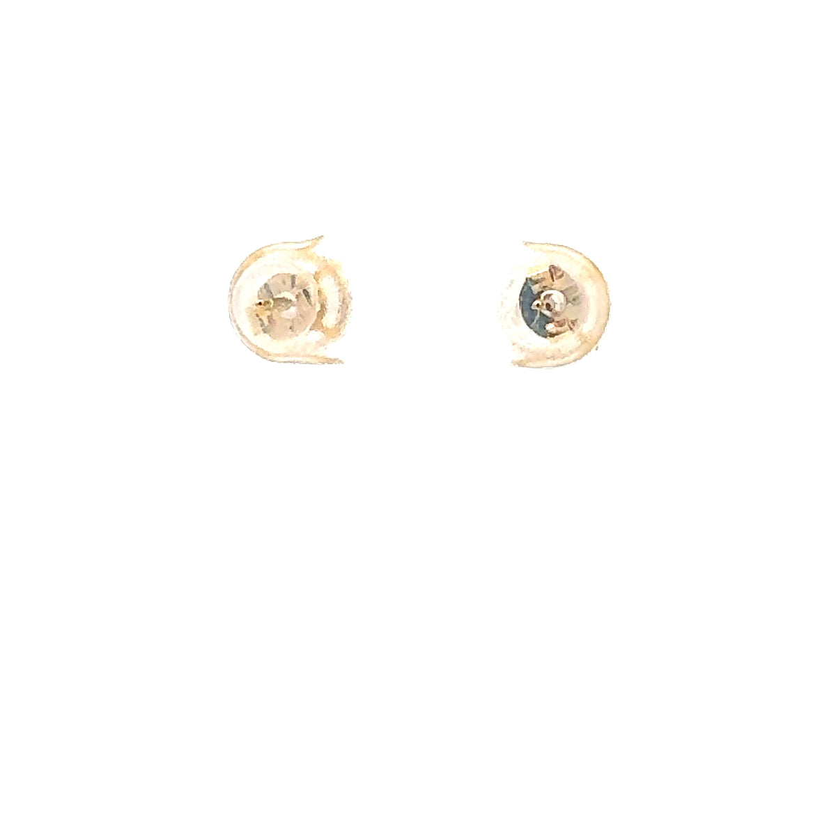 14K Yellow Gold 7mm Round Cubic Zirconia Stud Earrings