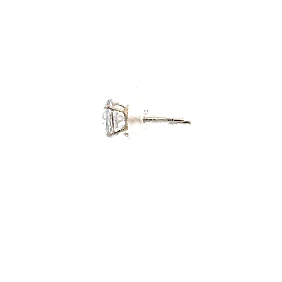 14K White Gold 7mm Round Cubic Zirconia Stud Earrings