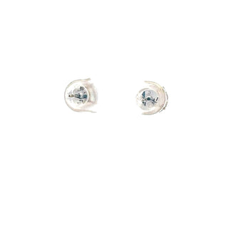 14K White Gold 7mm Round Cubic Zirconia Stud Earrings