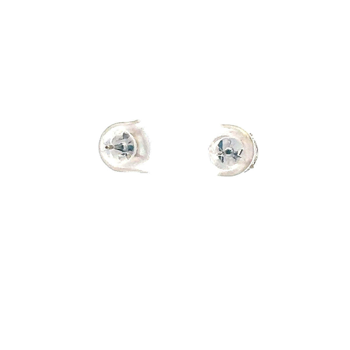 14K White Gold 7mm Round Cubic Zirconia Stud Earrings