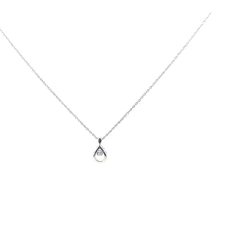 925 Sterling Silver Drop moving Lab Grown Diamond Pendant Necklace