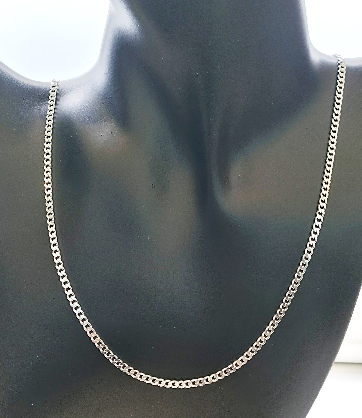 925 Sterling Silver 3mm Curb Chain - 20 Inches