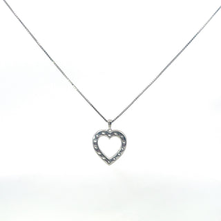 925 Sterling Silver Heart Lab Grown Diamond Pendant Necklace