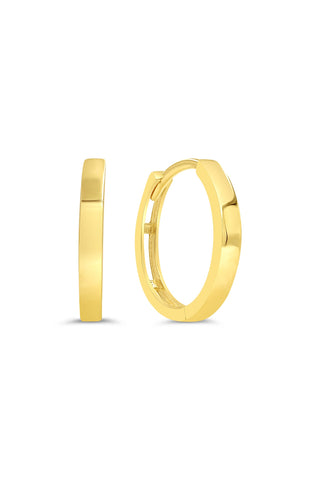 10K Yellow Gold Round Polished Huggies/Earrings