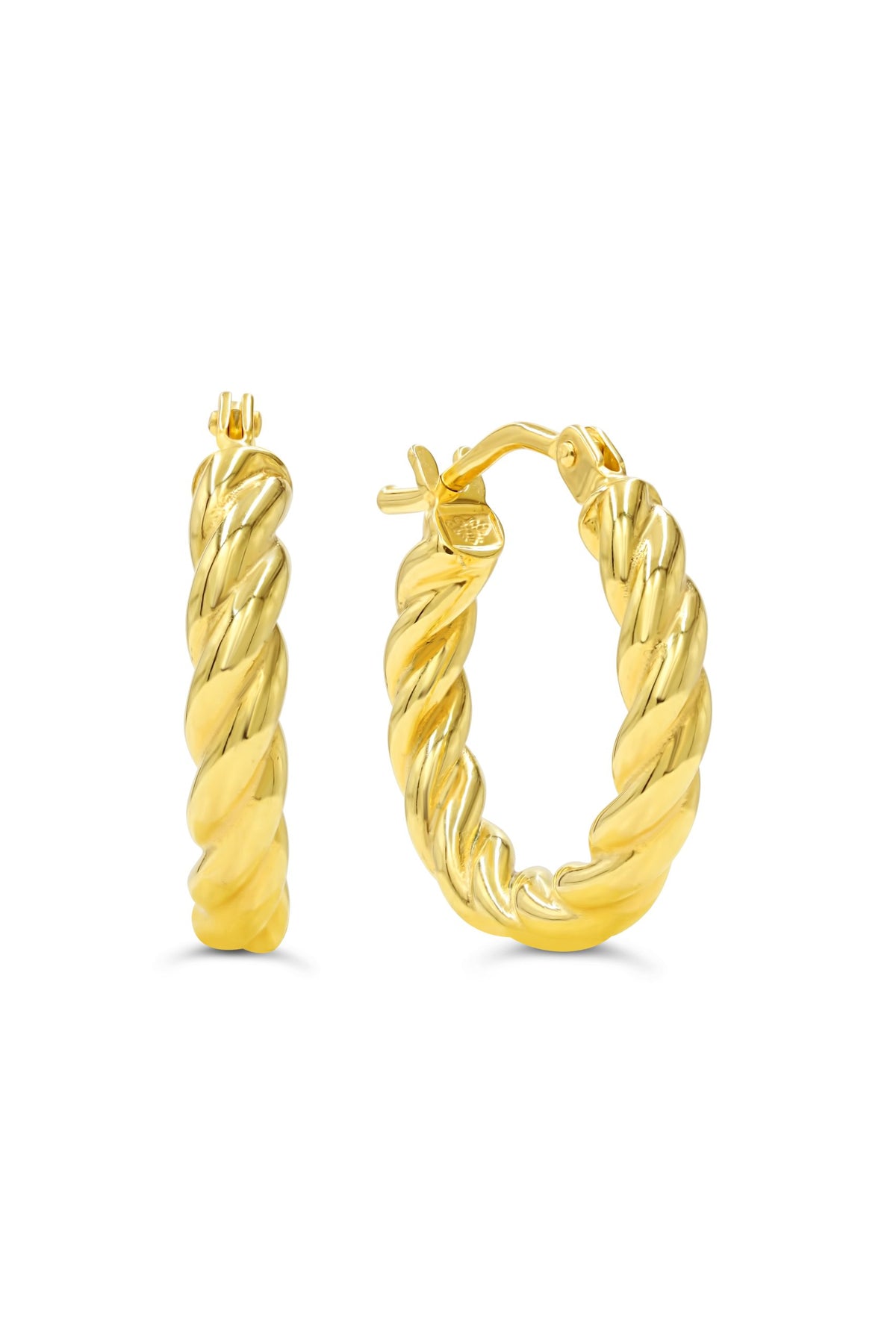 10K Yellow Gold Twisted Hoop Earrings