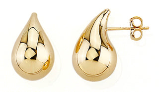 10K Yellow Gold Water Drop Earrings Medium