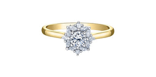 Anillo de compromiso de diamantes canadienses de 1,05 quilates en oro amarillo de 18 quilates, tamaño 6,5
