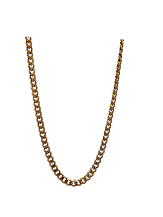 Stainless Steel 3mm Gold Color Plated Curb Chain 24"