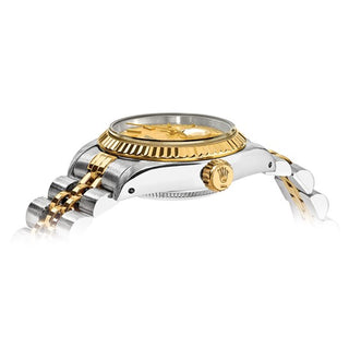 Swiss Crown™ USA Pre-owned Rolex-Independently Certified Steel and 18k 26mm Jubilee Datejust Champagne Dial and Fluted Bezel Watch