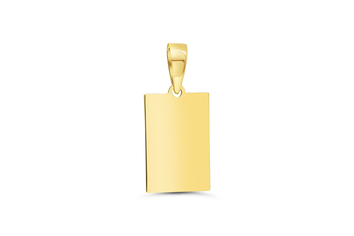10K Yellow Gold Dog Tag Engravable Charm