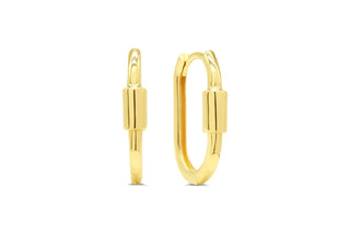 10K Yellow Gold Oval Huggies