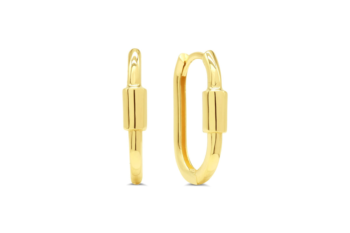 10K Yellow Gold Oval Huggies