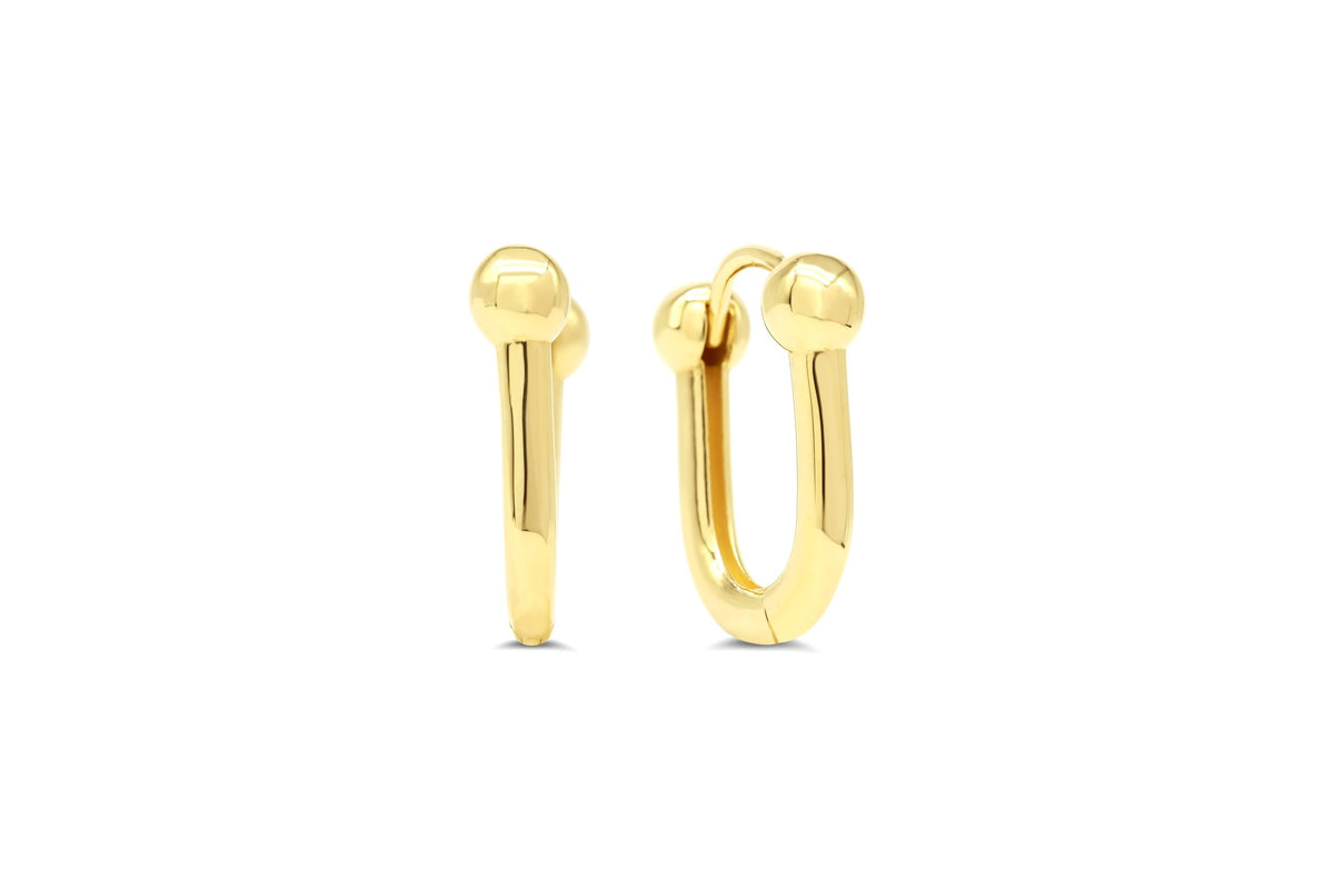 10K Yellow Gold U-shaped Huggies