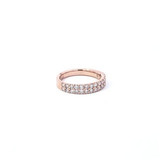 Alianza de diamantes en oro rosa de 14 quilates