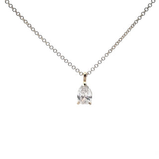 14K Yellow Gold Lab Grown 0.65 cttw Pear Cut Diamond Pendant