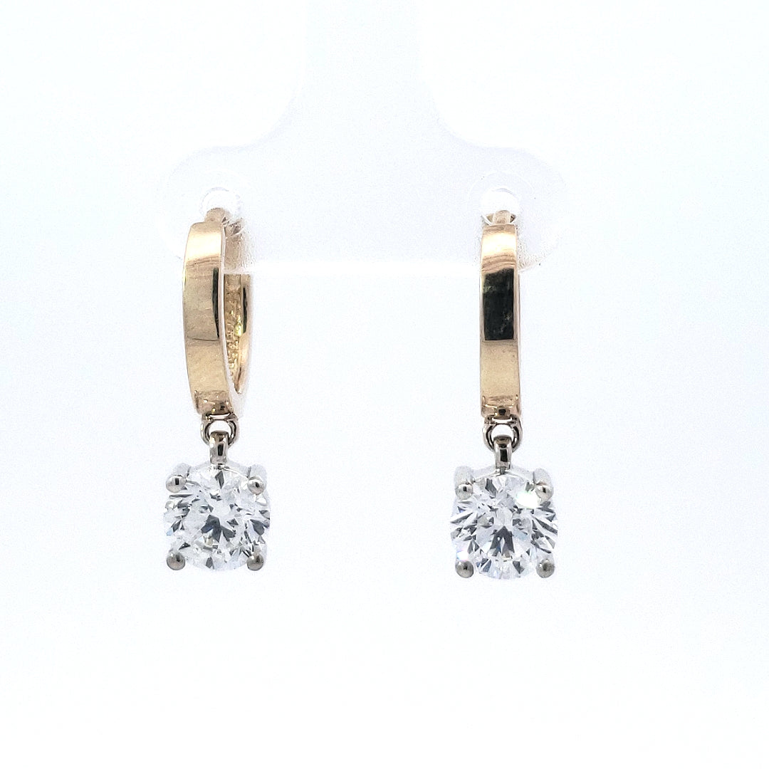 14K Yellow and White Gold 2.08 cttw Lab Grown Diamond Earrings