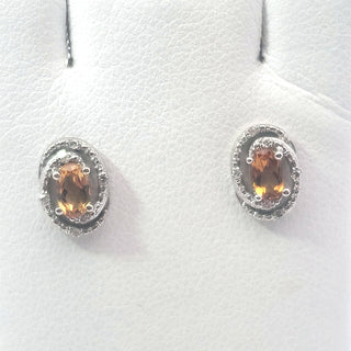 925 Sterling Silver & Diamond Halo Stud Earrings