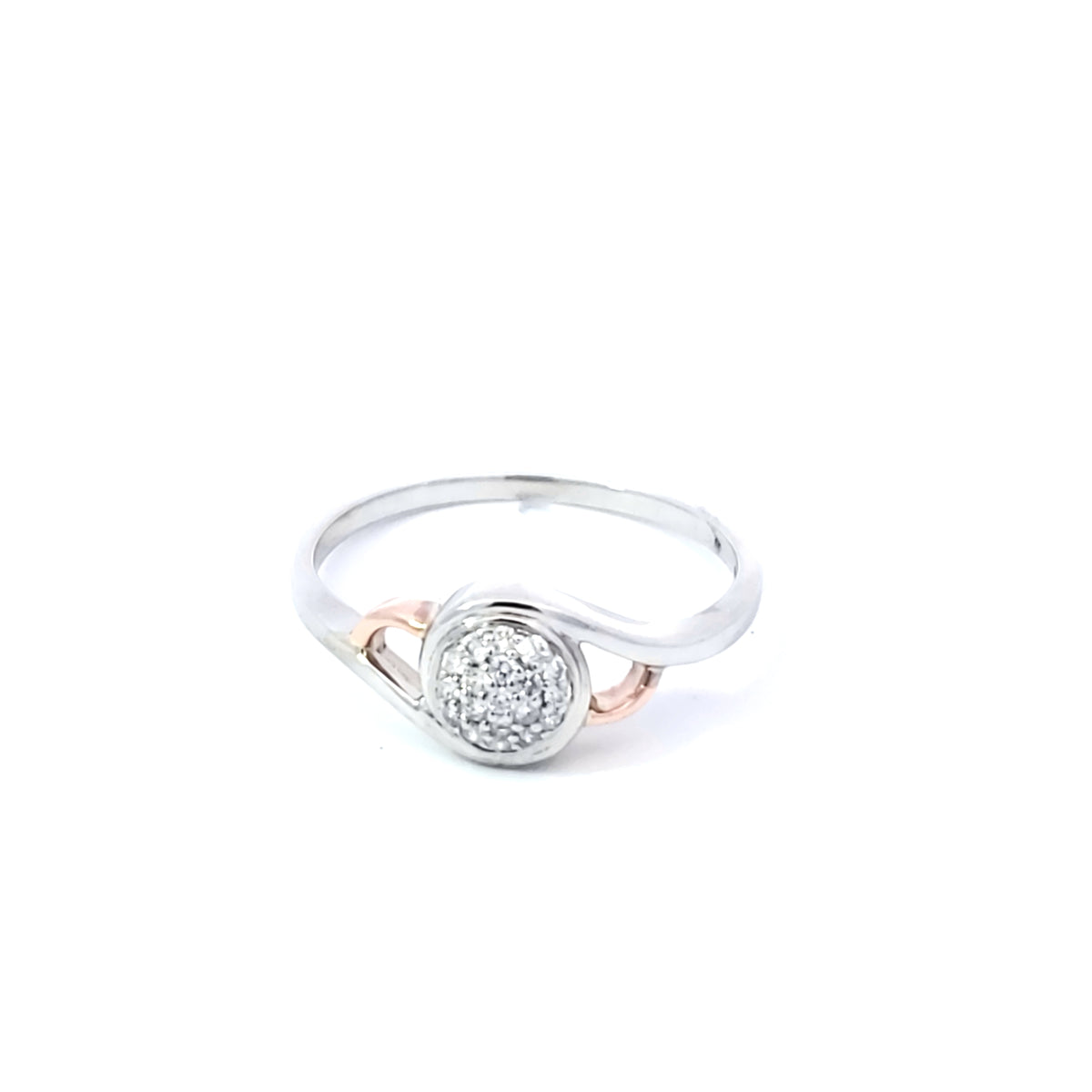 10K White and Rose Gold 0.102 cttw Diamond Ring