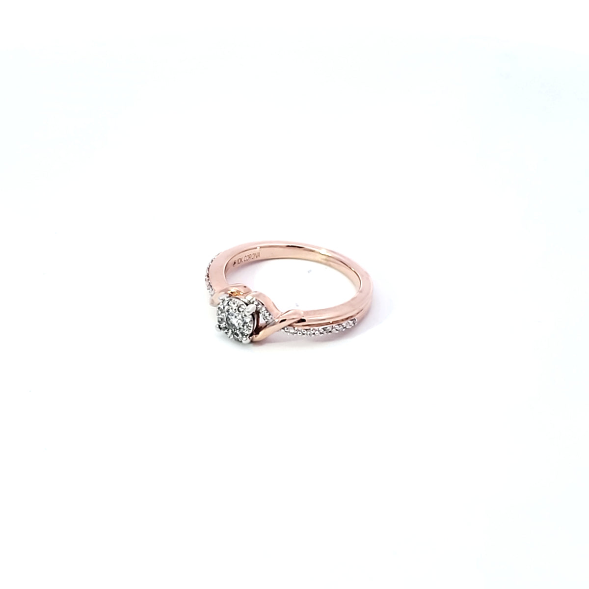 10K White and Rose Gold 0.19 cttw Diamond Ring