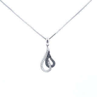 Colgante de diamantes de 0,25 quilates en oro blanco de 10 quilates, 18"