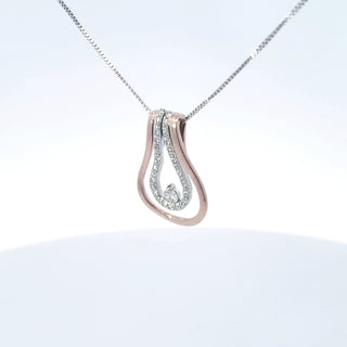Colgante de diamantes de 0,20 quilates en oro blanco y rosa de dos tonos de 10 quilates, 18"